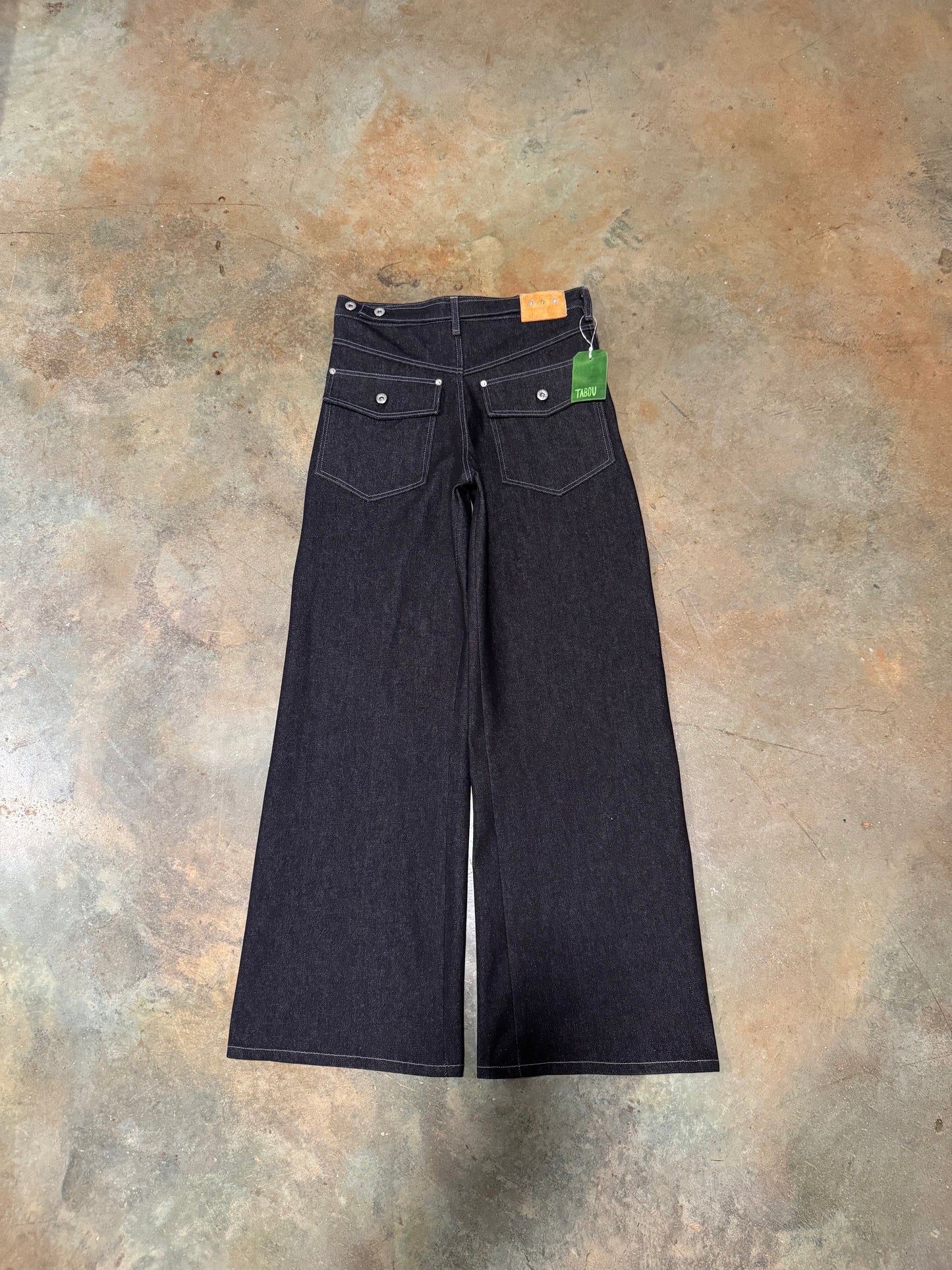 9 Button Black Denim